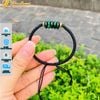 Vòng tay ngũ điếu ngọc sơn thủy xanh bện chỉ đen handmade may mắn 