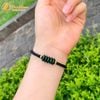  Vòng tay ngũ điếu ngọc sơn thủy xanh bện chỉ đen handmade may mắn 