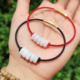  Vòng tay ngũ điếu bạch ngọc hợp mệnh kim thủy chiêu tài lộc gia đạo bình an may mắn 