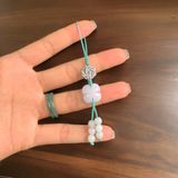  Dây treo ốp điện thoại bện handmade charm cát tường cỏ 4 lá bạch ngoc may mắn bình an 