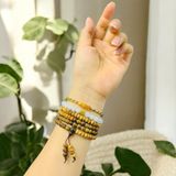  Vòng tay chỉ ngũ sắc tây tạng mix ngũ điếu ngọc huyết đỏ cam hợp mệnh bình an may mắn 