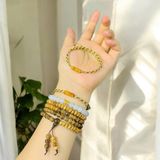  Vòng tay chỉ ngũ sắc tây tạng mix ngũ điếu ngọc huyết đỏ cam hợp mệnh bình an may mắn 