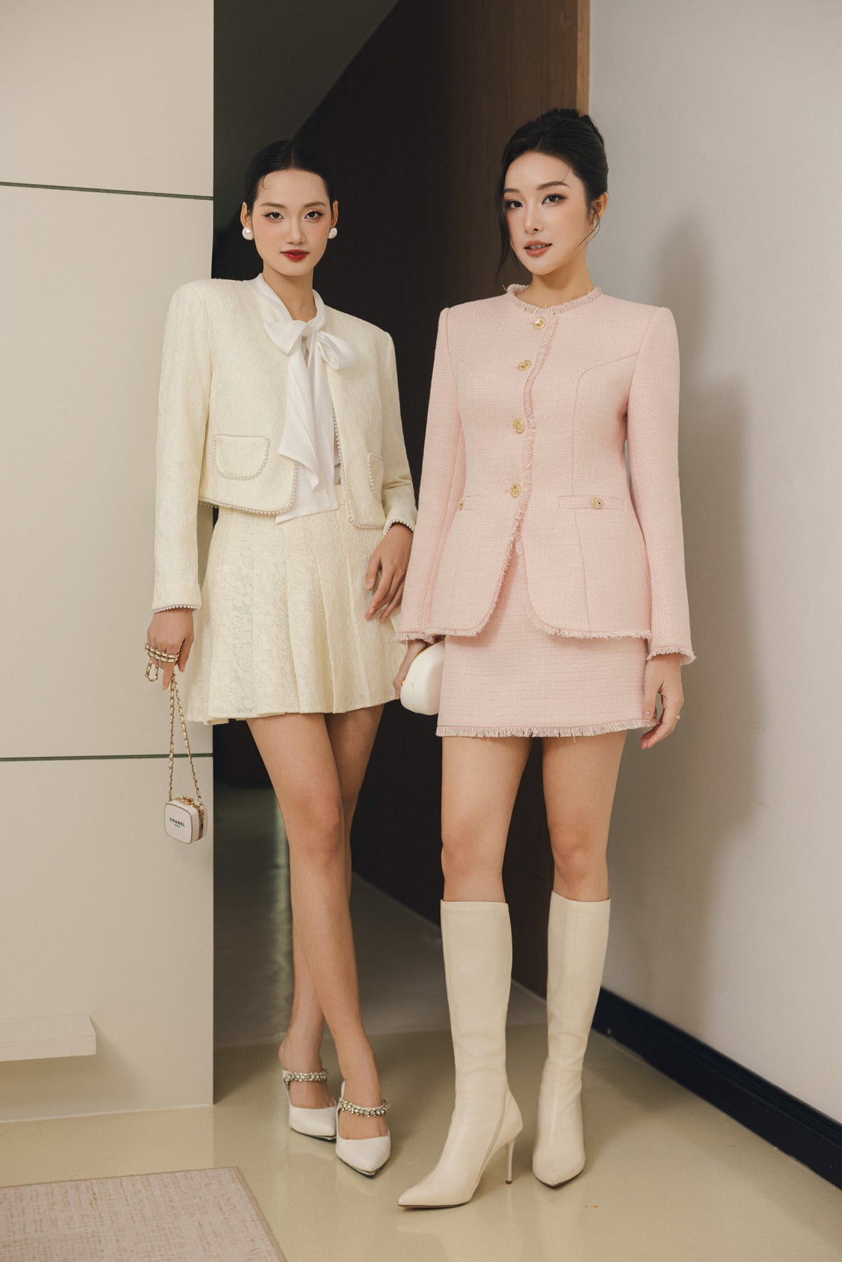 BJN93583 - Chân váy ngắn công sở vải ren lưới eo đáp cạp thời trang thân váy xếp ly tạo kiểu - PANTIO