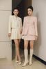 BJN93583 - Chân váy ngắn công sở vải ren lưới eo đáp cạp thời trang thân váy xếp ly tạo kiểu - PANTIO
