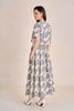 BAK13682 - Áo sơ mi kiểu công sở vải linen dáng croptop cổ tròn tay cộc thân áo phối khuy bọc thời trang - PANTIO