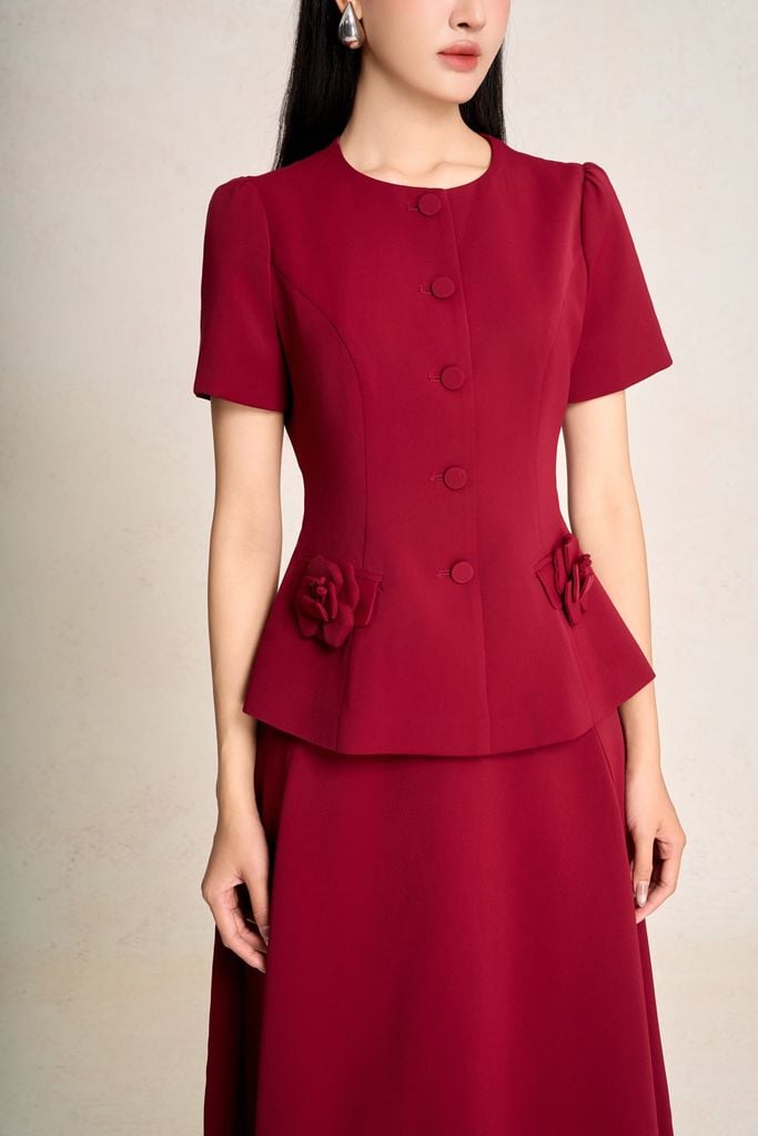 BJD13658 - Chân váy dài công sở vải tuytsi dáng chữ A cạp cao khoá thân sau - PANTIO