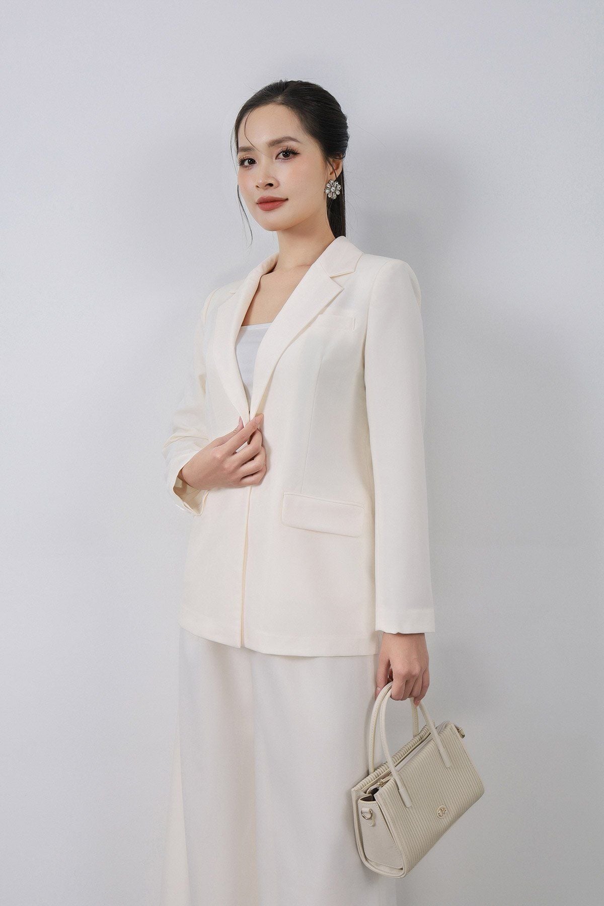 BQD33083 - Quần công sở vải tuytsi dáng suông ống rộng phối nắp túi trang trí - PANTIO