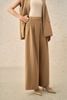 BQD33423 - Quần dài công sở vải thô dáng suông ống rộng bên hông phối chun co giãn thời trang - PANTIO
