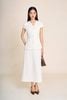 BAD73575 - Áo kiểu công sở vải phi cát dáng peplum cổ V tay chờm thân áo phối khuy bọc có túi ốp tạo kiểu - PANTIO