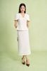 BJD73575 - Chân váy dài vải phi cát dáng suông cạp cao xẻ tà sau - PANTIO