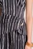 BAK13665 - Áo kiểu công sở vải lụa tằm dáng peplum cổ tròn không tay thân áo phối vạt lệch tạo kiểu khoá thân sau - PANTIO