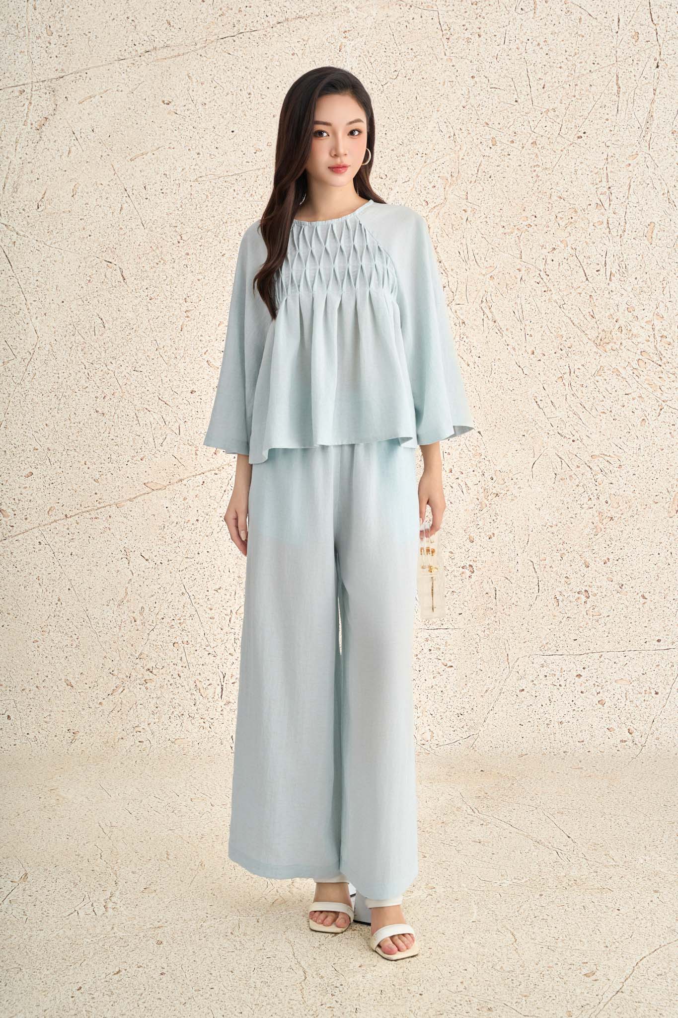 BQL33506 - Quần lửng dạo phố vải thô mỏng dáng suông cạp chun co giãn thời trang - PANTIO