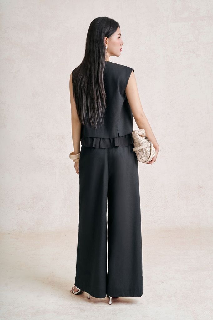 BQD33772 - tylekeo dạo phố vải linen dáng suông ống đứng cạp chun co giãn - tỷ lệ kèo 8899