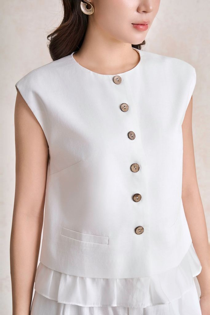 BQD33772 - Quần dài dạo phố vải linen dáng suông ống đứng cạp chun co giãn - PANTIO