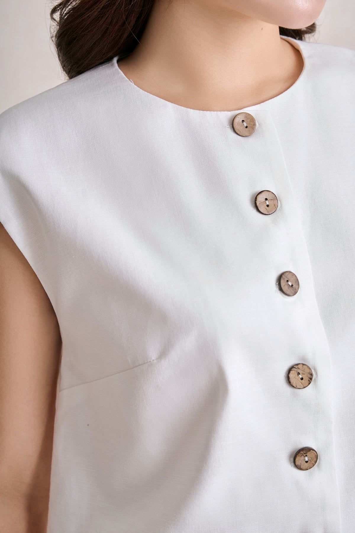 BQD33772 - Quần dài dạo phố vải linen dáng suông ống đứng cạp chun co giãn - PANTIO