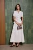BAK33798 - Áo kiểu công sở vải thô dáng peplum cổ xẻ V tay cộc thân áo phối khuy kim loại thời trang khoá thân sau - PANTIO