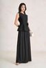 BAK33800 - Áo kiểu dạo phố vải ren lưới dáng peplum cổ tròn tay chờm thân áo phối dây hoa tạo kiểu khoá thân sau - PANTIO