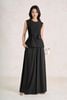 BAK33800 - Áo kiểu dạo phố vải ren lưới dáng peplum cổ tròn tay chờm thân áo phối dây hoa tạo kiểu khoá thân sau - PANTIO