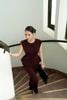 BAK33818 - Áo kiểu công sở vải tuytsi dáng peplum vổ tròn tay chờm thân áo phối ly tạo kiểu đính kim loại thời trang - PANTIO