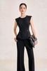 BAK33818 - Áo kiểu công sở vải tuytsi dáng peplum vổ tròn tay chờm thân áo phối ly tạo kiểu đính kim loại thời trang - tỷ lệ kèo 8899