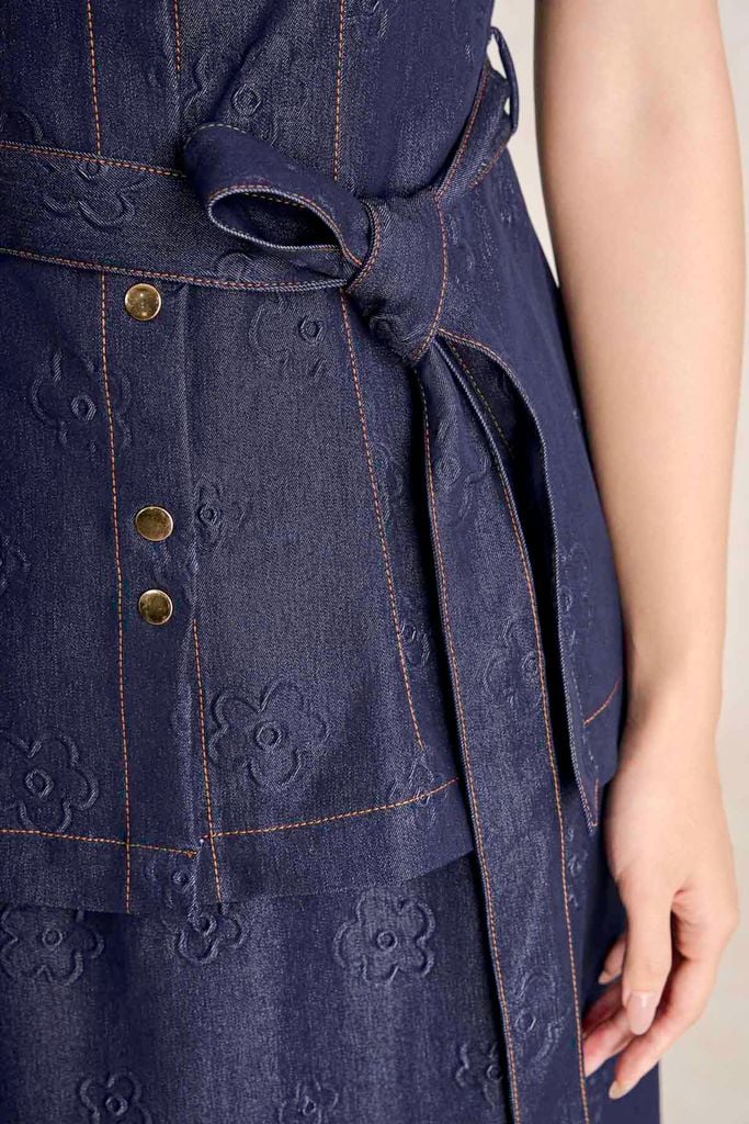 BJD33921 - Chân váy dài vải denim dáng chữ A cạp cao khoá thân sau - PANTIO