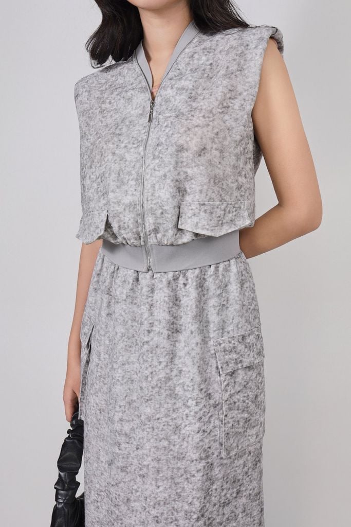 BJD73509 - Chân váy dài công sở vải thô đũi dáng suông cạp chun thân váy có túi hộp tạo kiểu thời trang - PANTIO