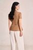 BAK73553 - Áo kiểu công sở vải tuytsi dáng peplum cổ xẻ V tay cộc thân áo phối đai tạo kiểu - PANTIO