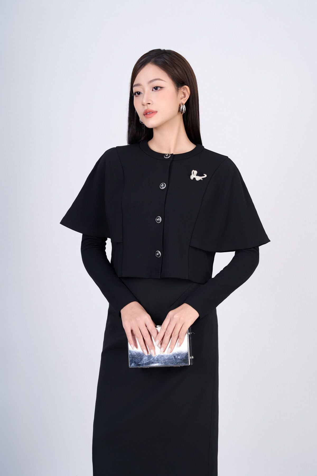 BJD33469 - Chân váy dài công sở vải tuytsi dáng suông xẻ tà sau thời trang - PANTIO