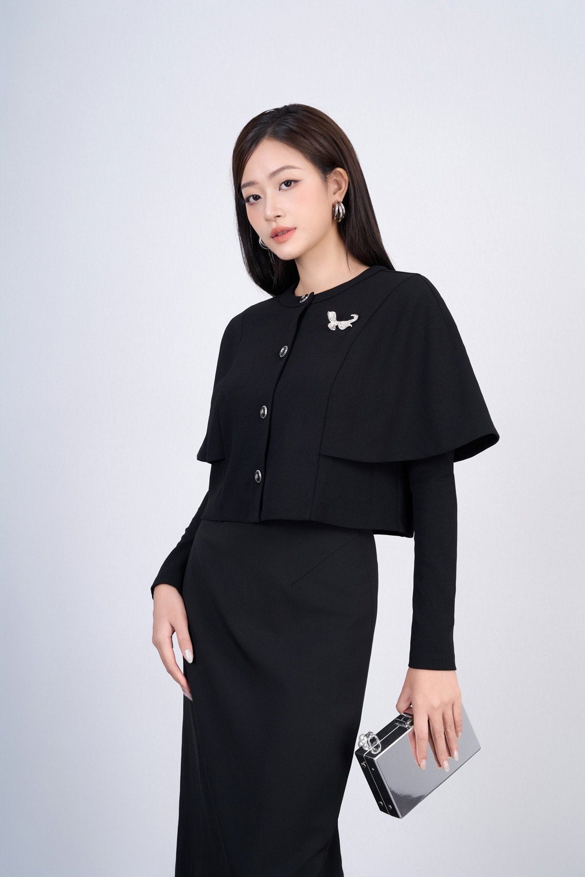 BJD33469 - Chân váy dài công sở vải tuytsi dáng suông xẻ tà sau thời trang - PANTIO