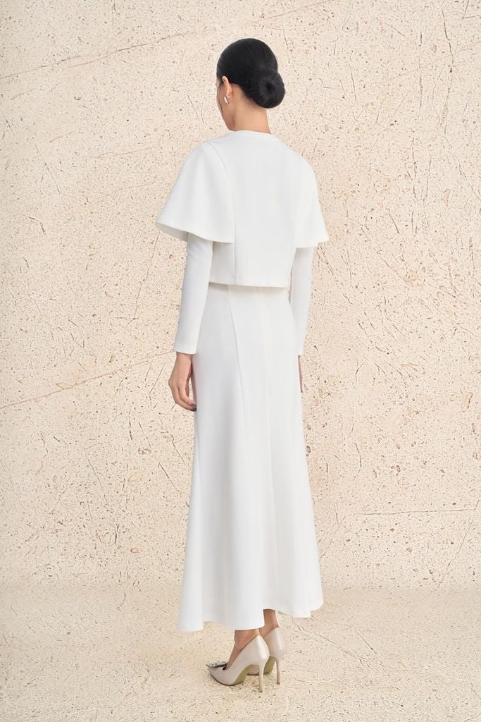 BJD93537 - Chân váy dài công sở vải cotton dáng suông cạp cao đuôi váy xoè nhẹ khoá thân sau - PANTIO