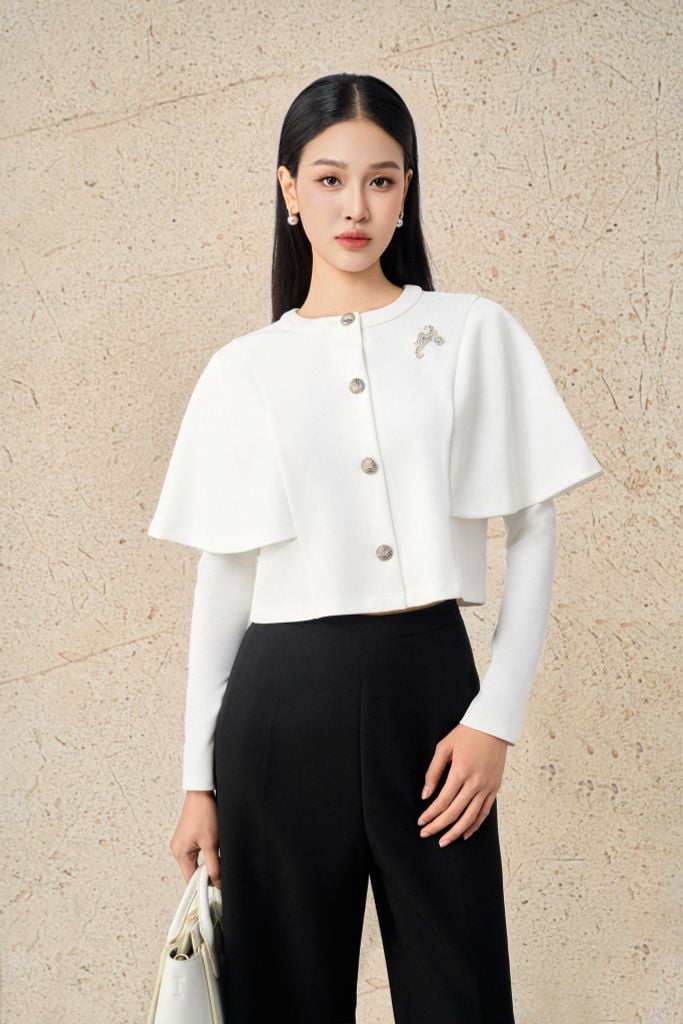 BQD93581 - Quần dài công sở vải tuytsi dáng suông ống rộng thời trang khoá thân sau - PANTIO