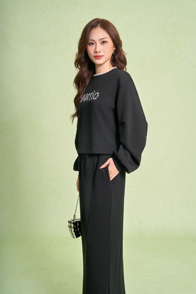 BJD93643 - Chân váy dài vải cotton dáng suông cạp chun thân sau xẻ tà - PANTIO