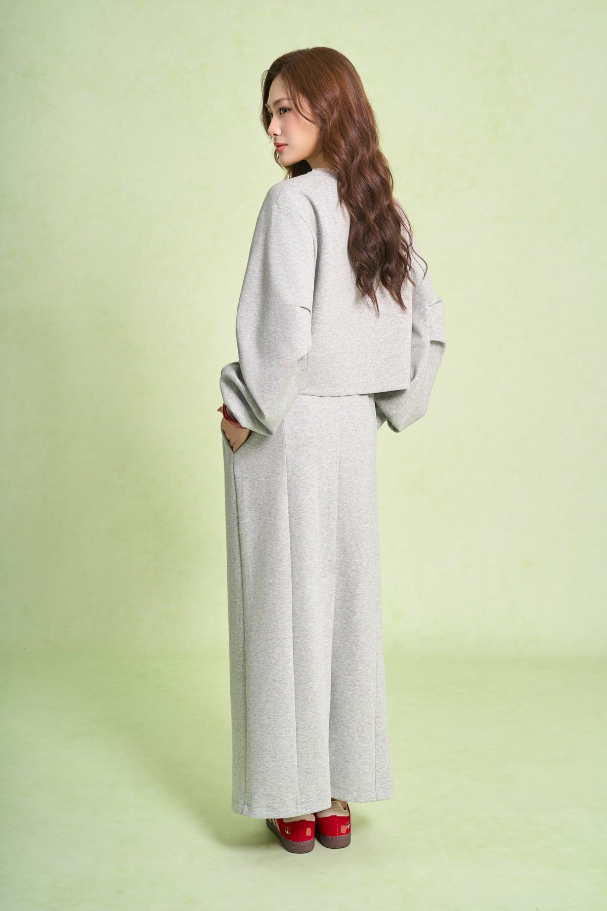 BJD93643 - Chân váy dài vải cotton dáng suông cạp chun thân sau xẻ tà - PANTIO