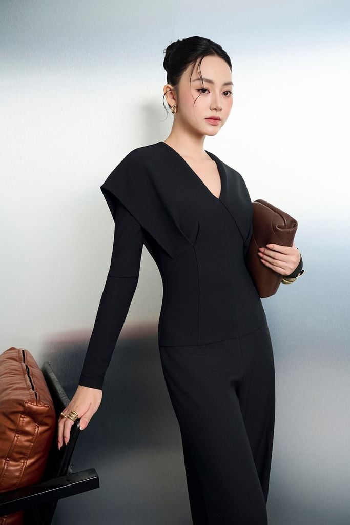 BQD93842 - Quần dài công sở vải thô đũi dáng suông ống rộng cạp liền thời trang khoá thân sau - PANTIO