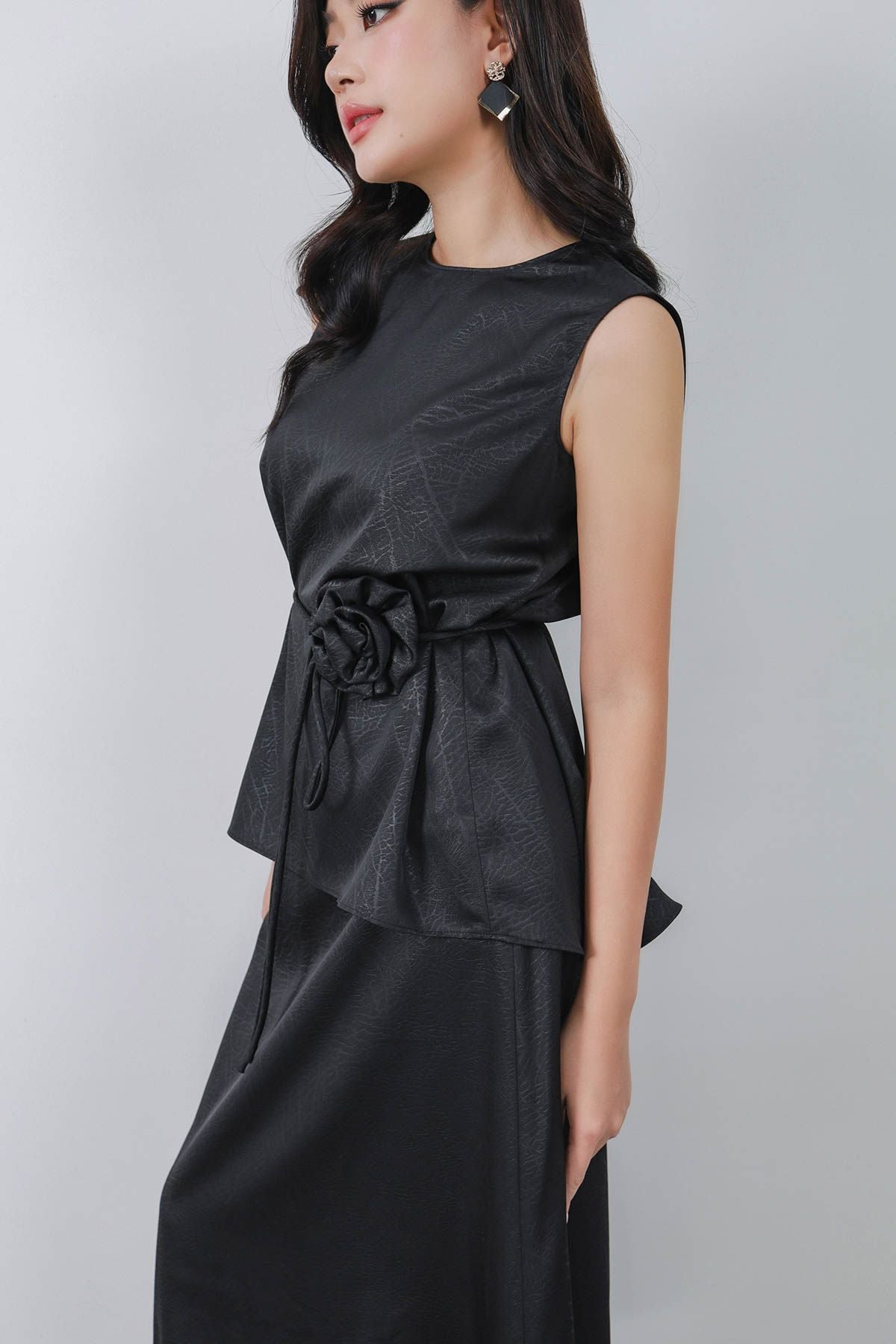 BJD13281 - Chân váy dài vải lụa dáng chữ A khoá thân sau - PANTIO