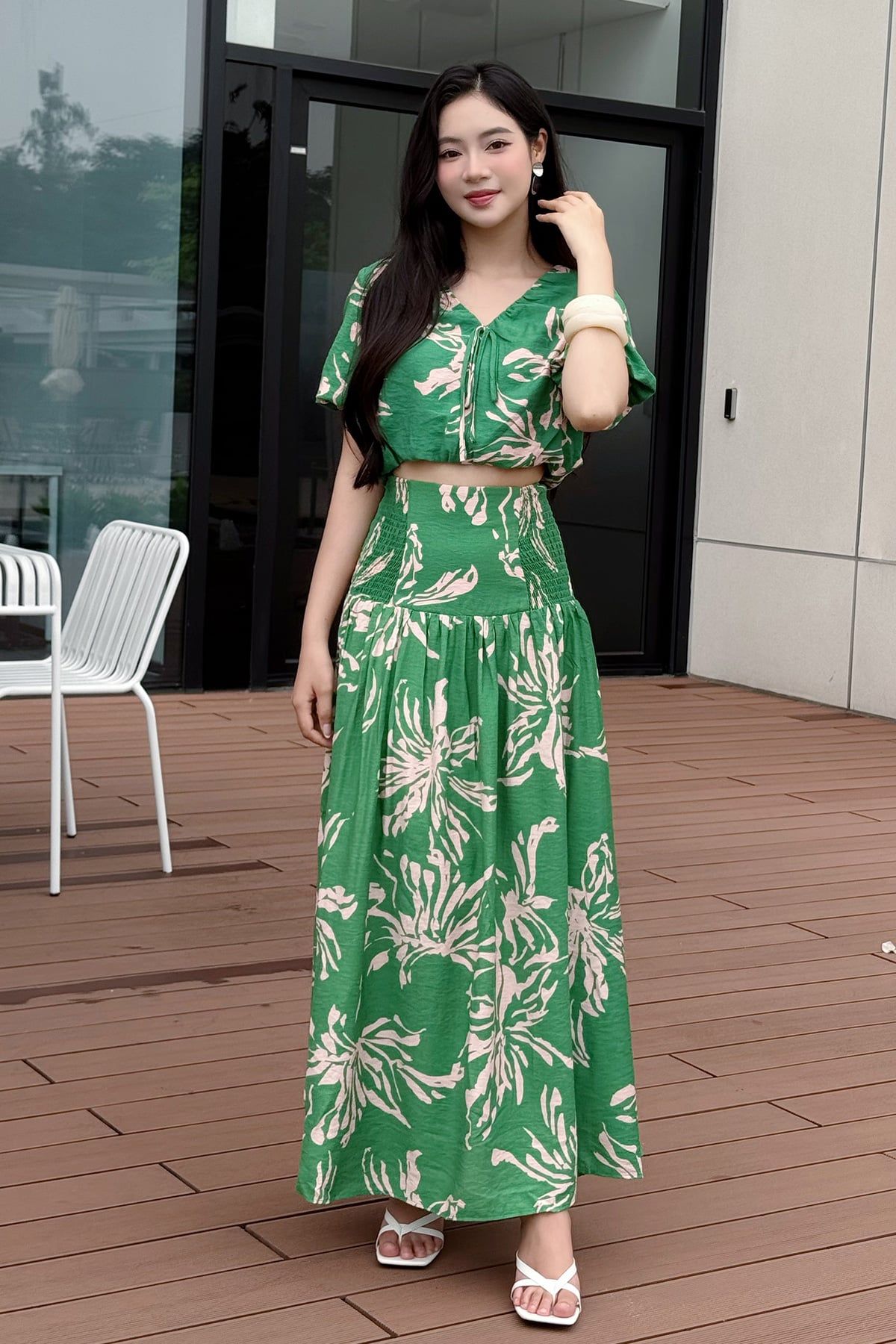BJD13393 - tylekeo88ax dạo phố vải tơ hoa dáng xòe cạp chun co giãn - tỷ lệ kèo 8899