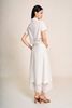 BAS13670 - Áo sơ mi công sở vải thô kate dáng croptop cổ đức tay cộc gấu áo phối ren hoa tạo kiểu - PANTIO