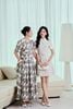 BAK13682 - Áo sơ mi kiểu công sở vải linen dáng croptop cổ tròn tay cộc thân áo phối khuy bọc thời trang - PANTIO