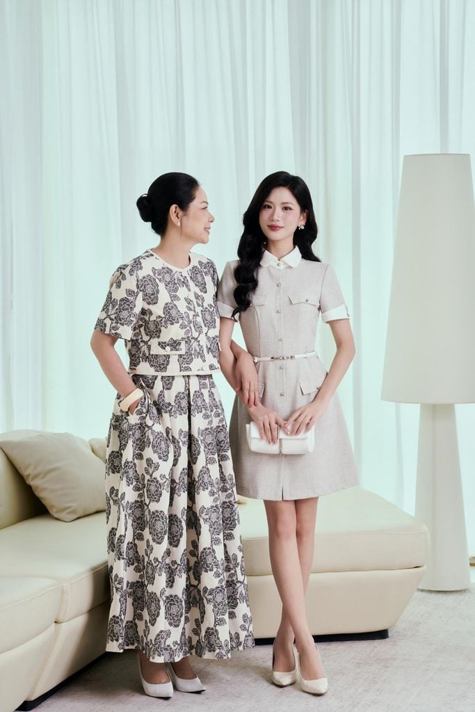 BJD13682 - Chân váy dài công sở vải linen dáng chữ A thân váy phối ly bung dáng xoè khoá thân sau - PANTIO