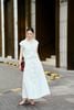 BJD13711 - Chân váy dài dạo phố vải linen dáng suông eo đáp cạp bản to thân váy phối khuy thời trang - PANTIO
