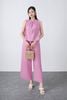 BAS32775 - Áo kiểu dạo phố vải linen dáng A cổ nhún phối nơ thân trang trí hình thêu - tỷ lệ kèo 8899