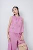 BAS32775 - Áo kiểu dạo phố vải linen dáng A cổ nhún phối nơ thân trang trí hình thêu - tỷ lệ kèo 8899