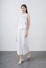 BAS32775 - Áo kiểu dạo phố vải linen dáng A cổ nhún phối nơ thân trang trí hình thêu - tỷ lệ kèo 8899