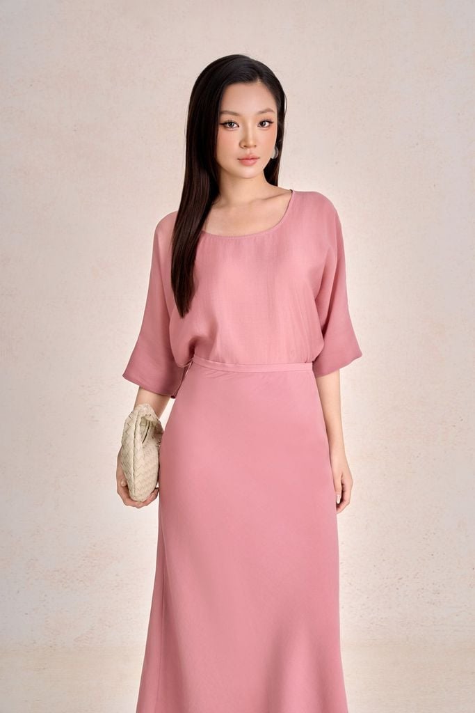 BAS33543 - Áo sơ mi kiểu dạo phố vải thô lanh dáng suông cổ vuông tay lỡ thời trang - PANTIO