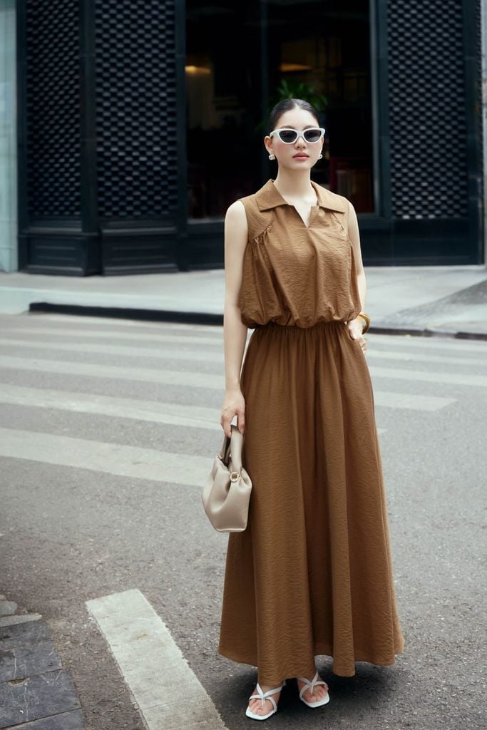 BJD33679 - Chân váy dài vải thô mỏng dáng xoè cạp chun co giãn - PANTIO