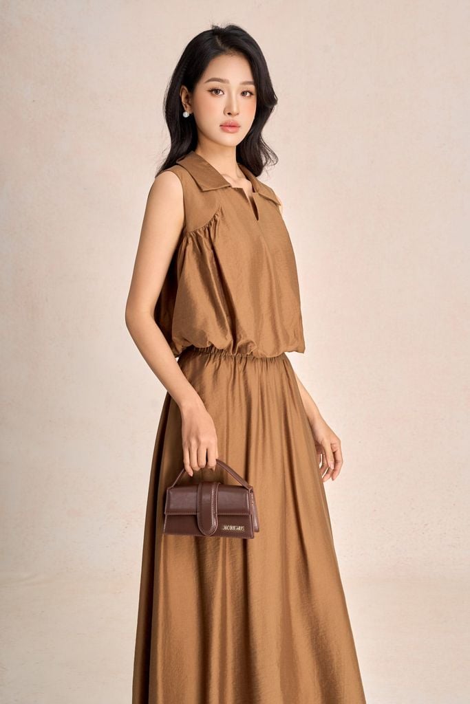 BJD33679 - Chân váy dài vải thô mỏng dáng xoè cạp chun co giãn - PANTIO