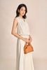 BAS33679 - Áo sơ mi kiểu dạo phố vải thô mỏng dáng ngắn cổ bẻ gấu áo bo chun tạo phồng thời trang - PANTIO