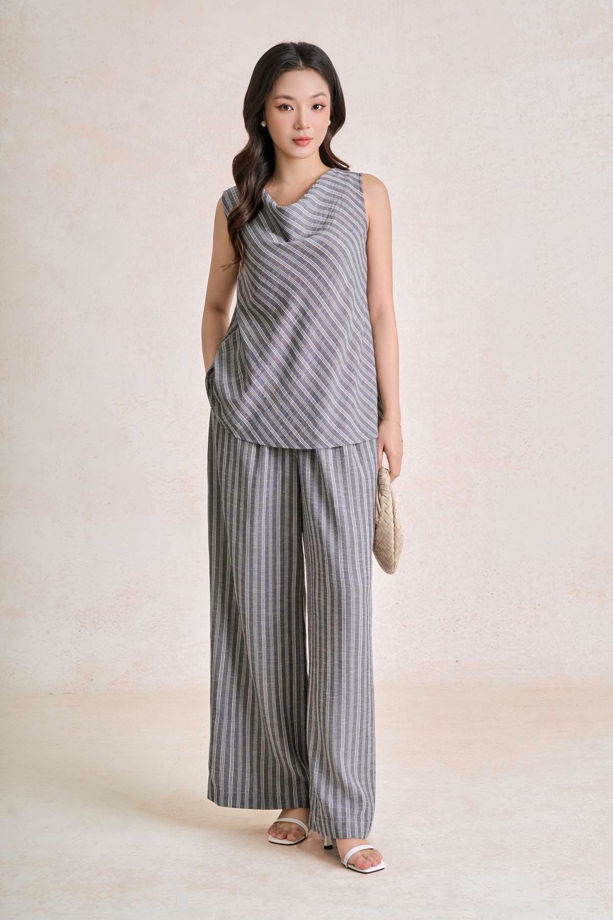 BAS33713 - tylekeo8888 công sở vải thô đũi dáng suông cổ đổ thời trang - tỷ lệ kèo 8899