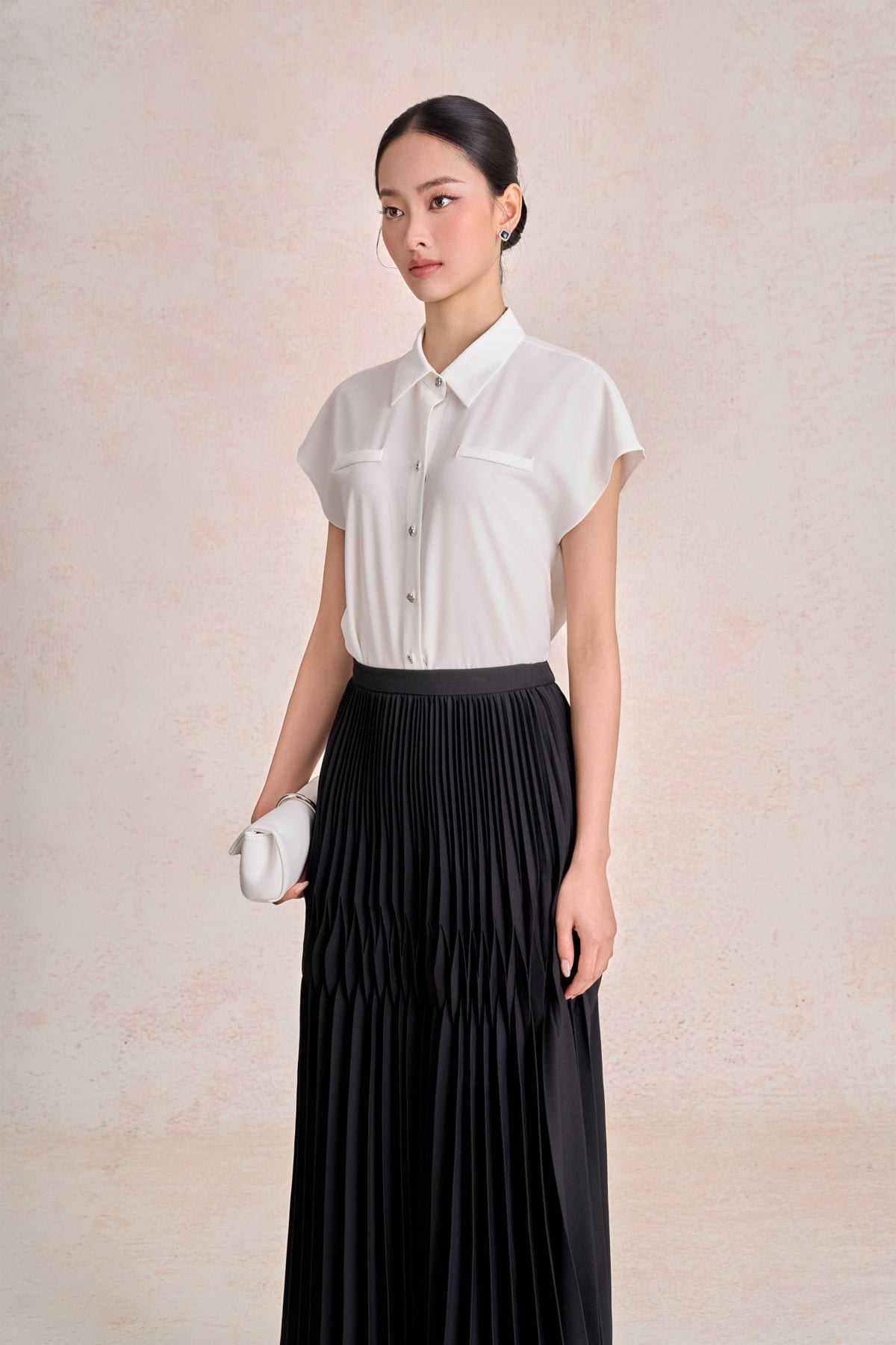 BAS33721 - tylekeo8888 công sở vải thô mỏng dáng suông cổ đức tay chờm cài khuy thân trước - tỷ lệ kèo 8899