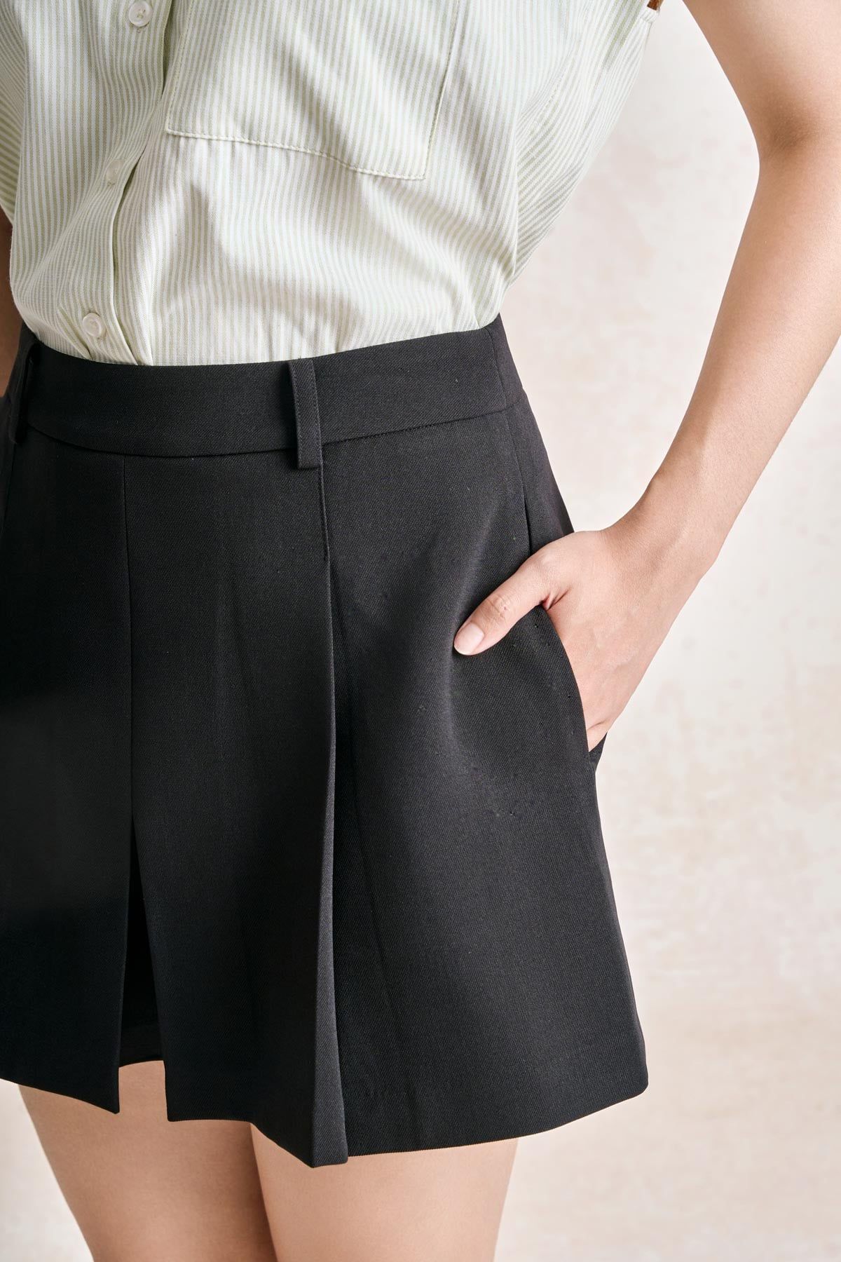 FQN3419 -tylekeo8888 dạo phố vải thô dáng A thân quần phối ly giả váy thời trang - tỷ lệ kèo 8899